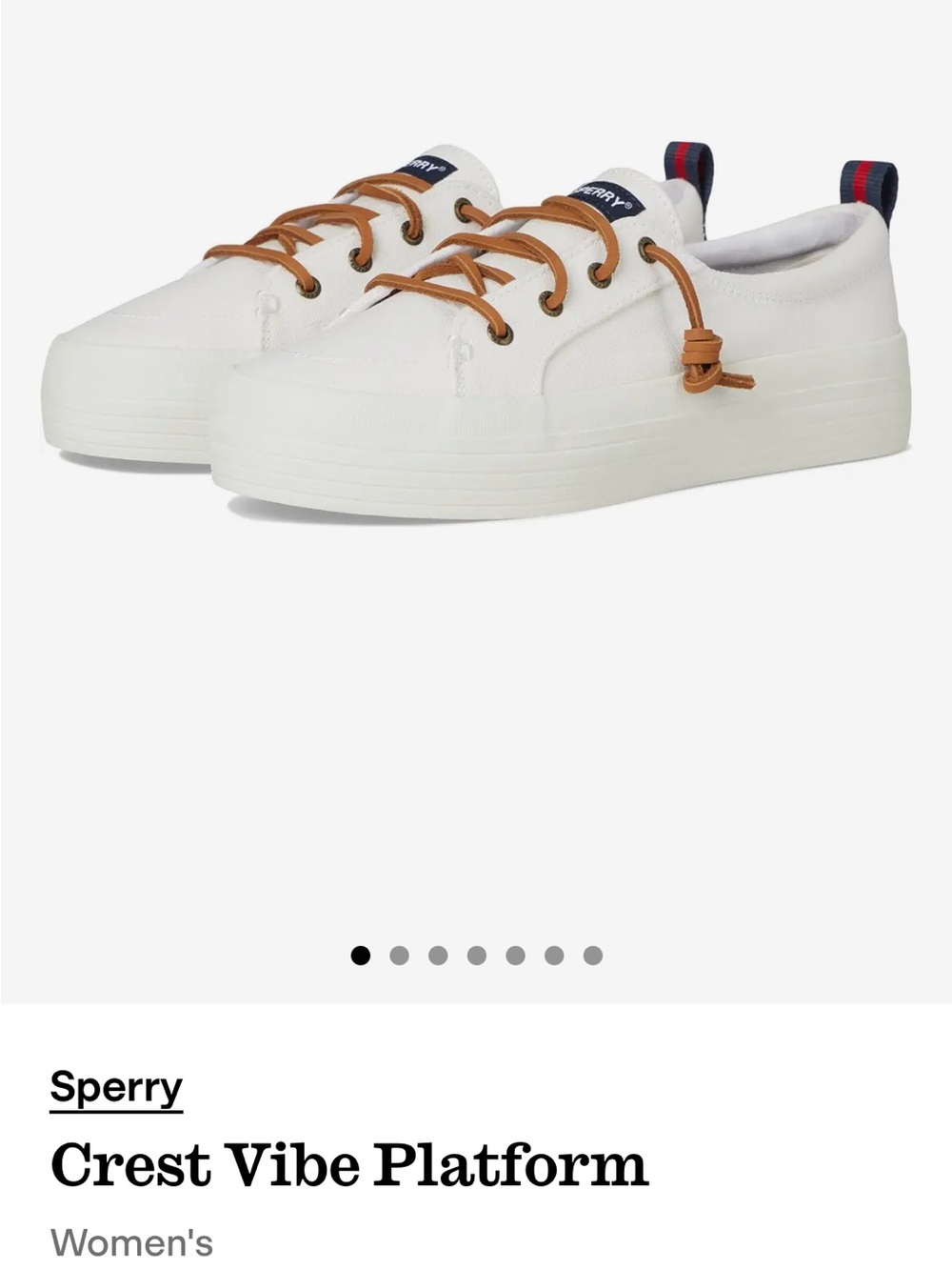 Sperry Vibe Platform Sneakers - White with Tan Laces.Slight imperfections.